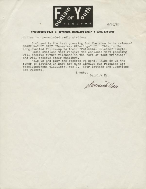 senseless offerings letter