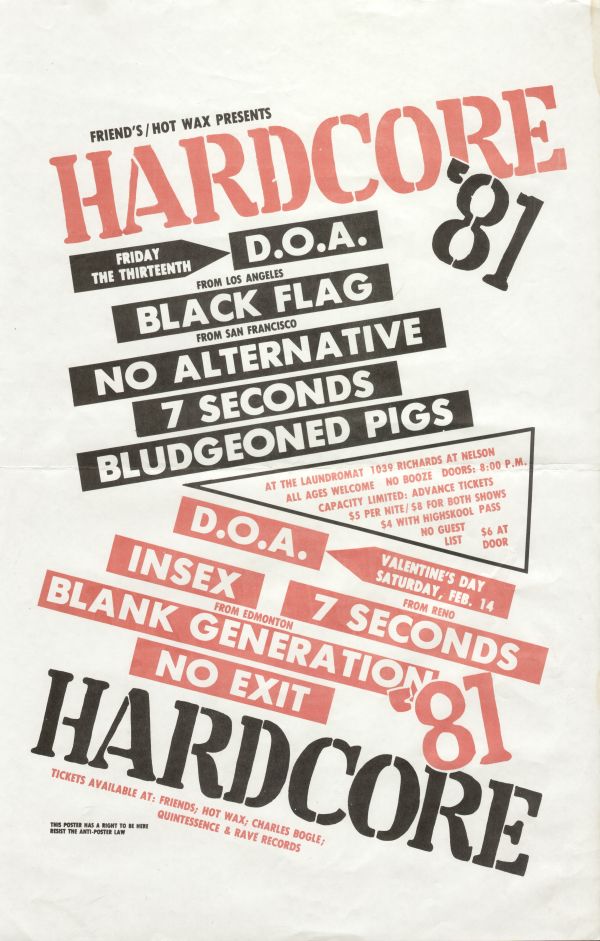 Dementlieu Punk Archive: Black Flag: 1981/08/26