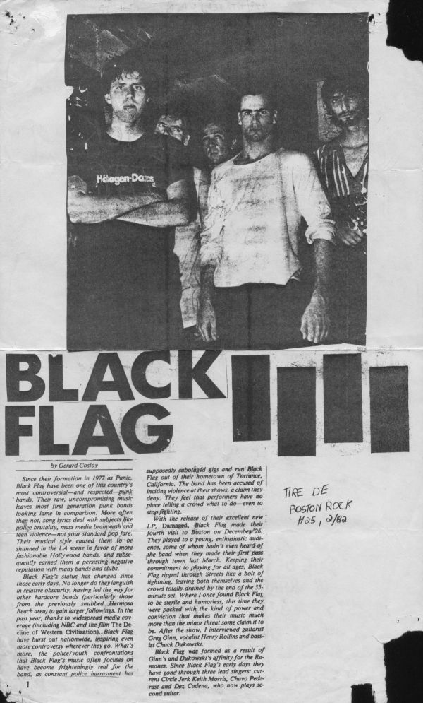 Dementlieu Punk Archive: Black Flag: 1981/08/26